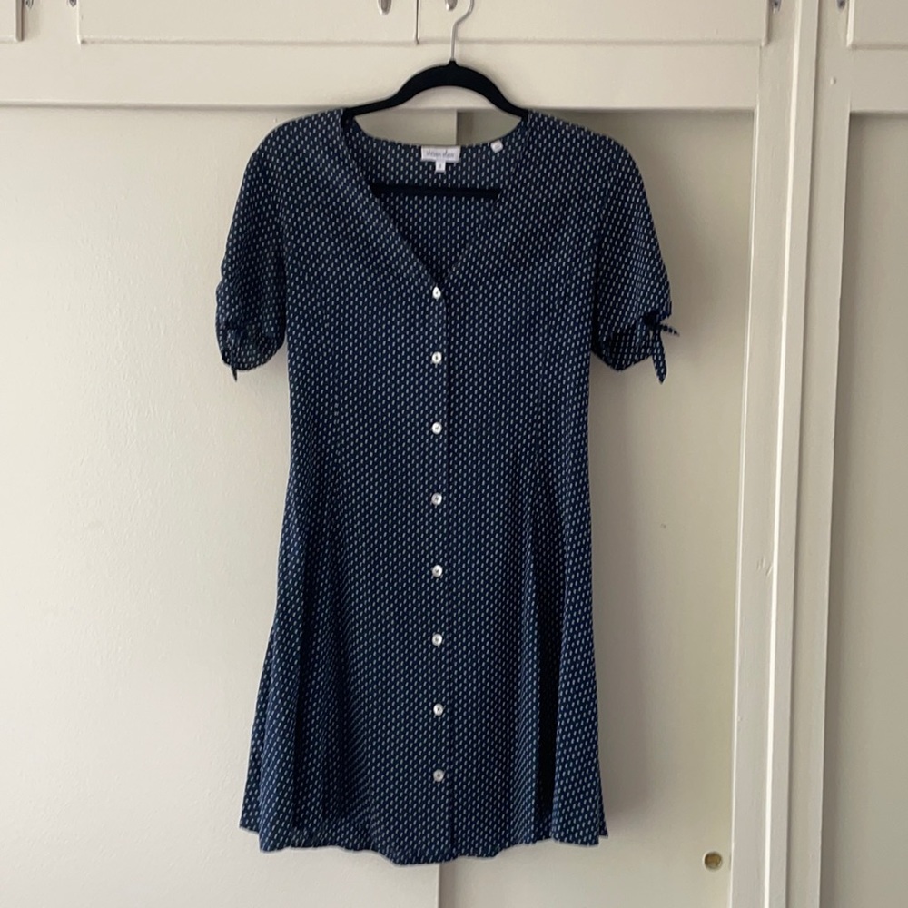 Navy print mini dress